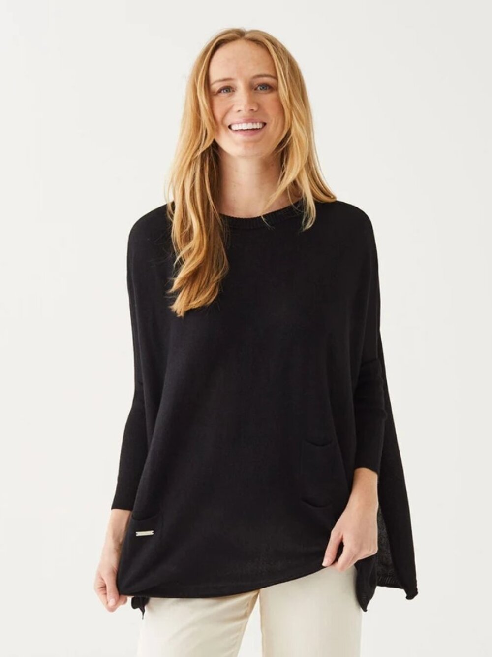 Mer Sea Catalina Sweater Womens One Size Black Oversized Dolman Minimalist OS